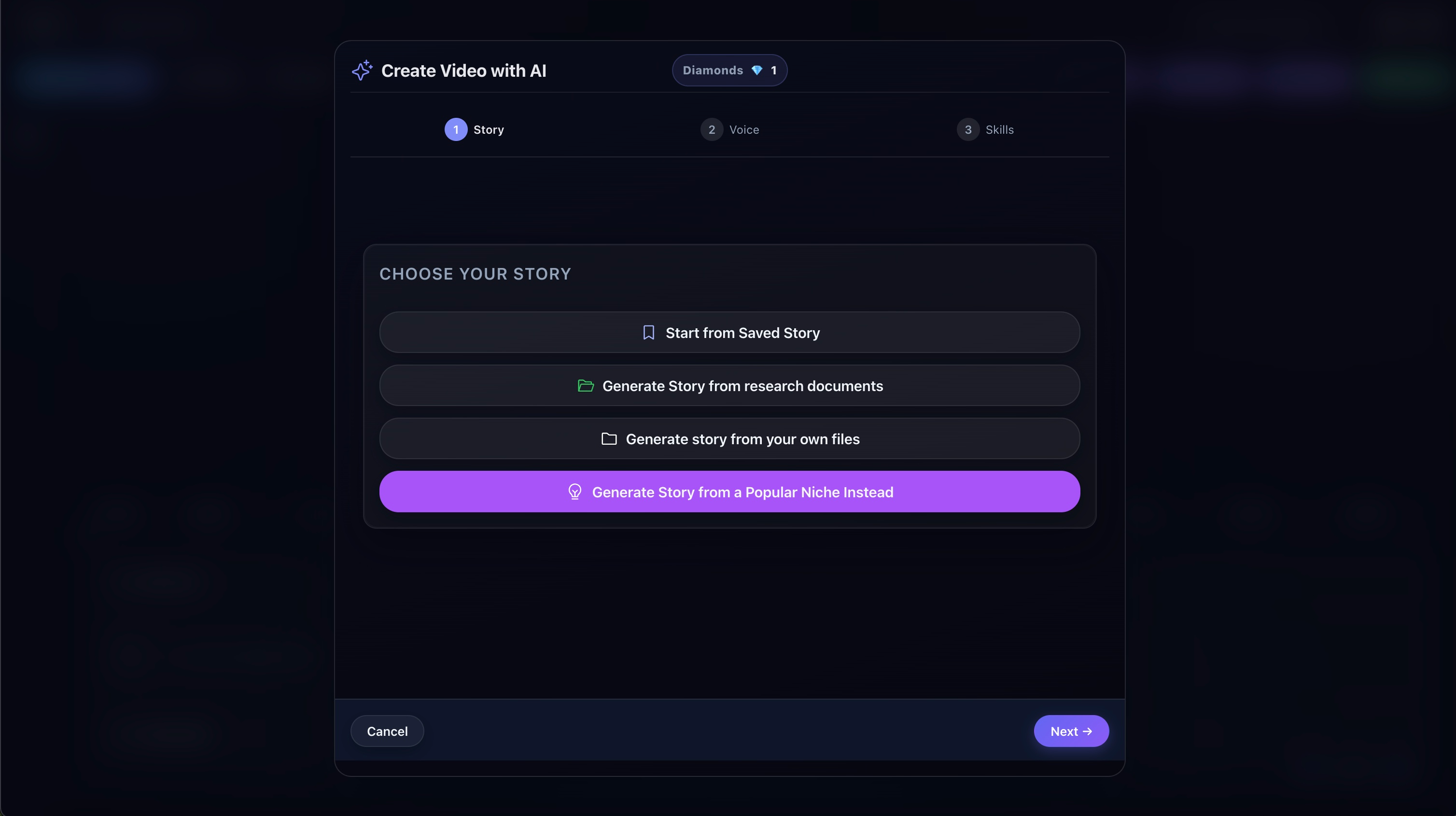 Screenshot: Text-to-video workflow in Fractal