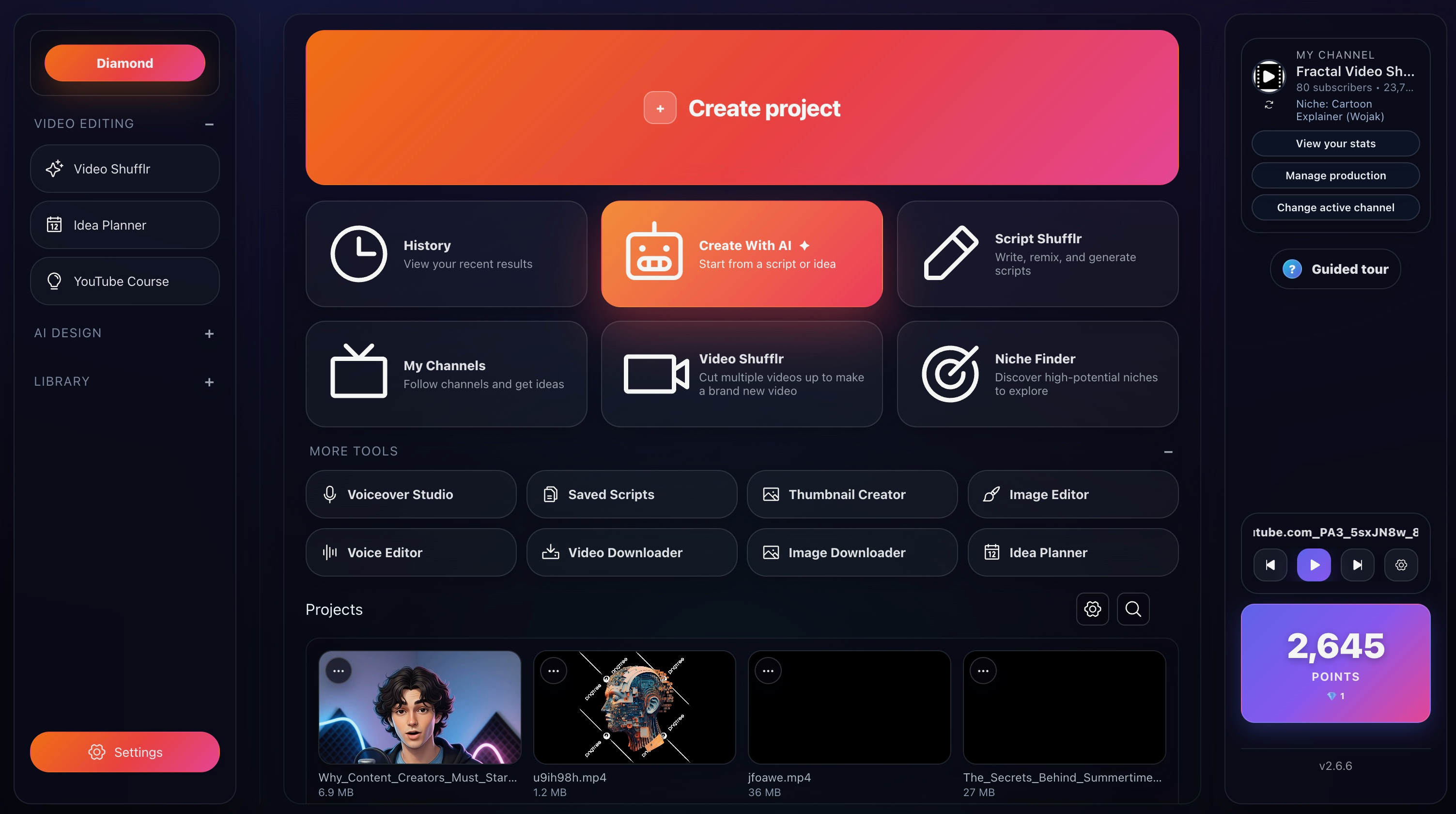 Screenshot: Home Hub