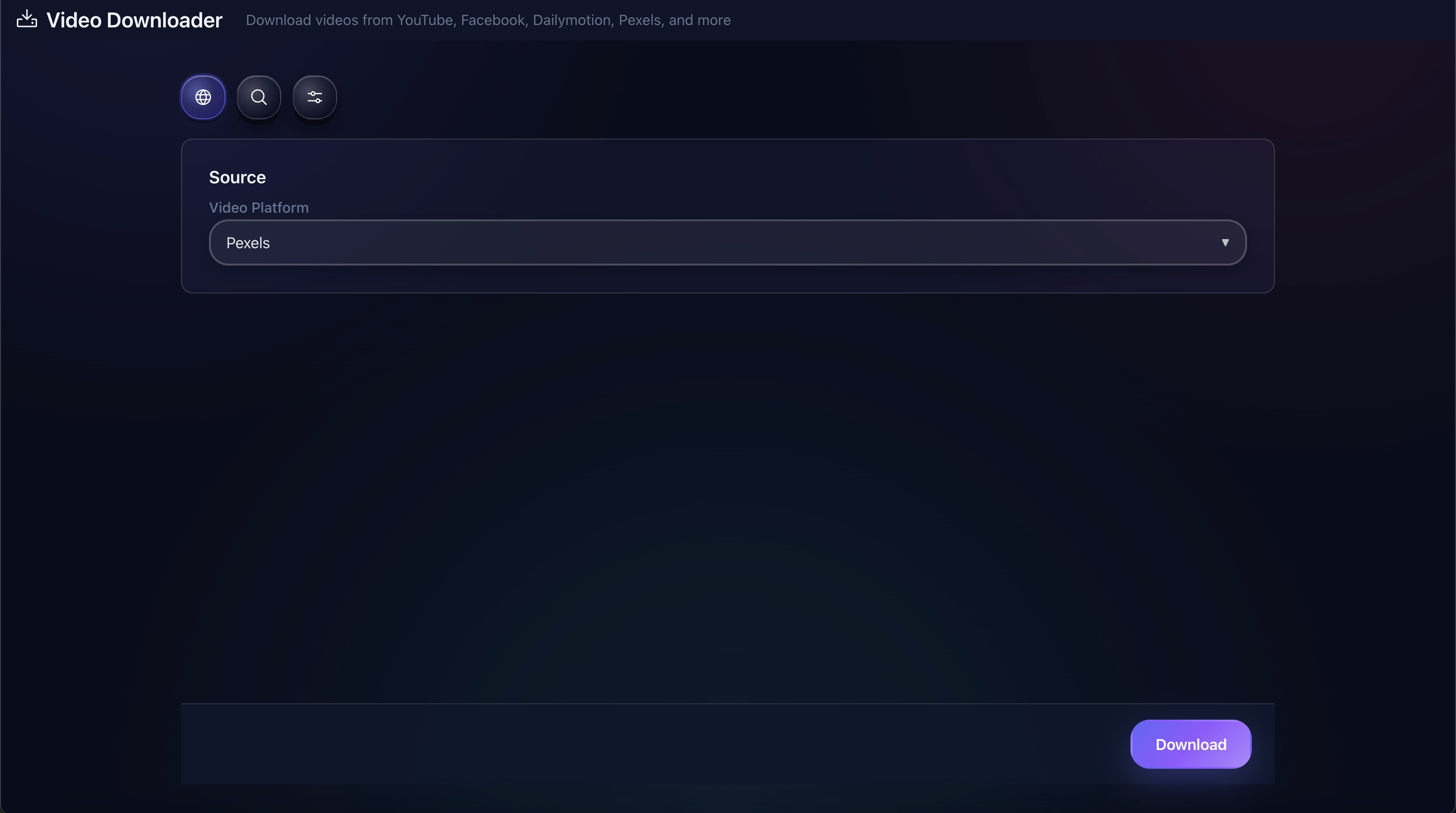 Screenshot: Source File Importer